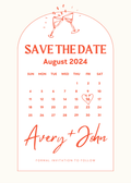 Save the Date Calendar Magnet |Personalized | Wedding